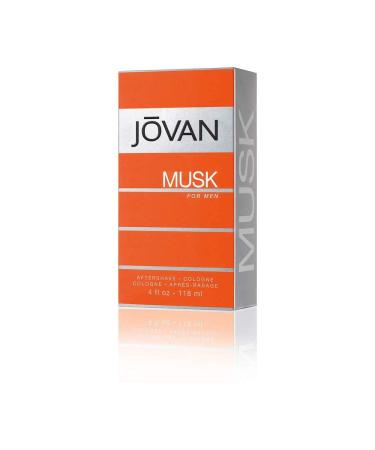 Jovan Musk for Men Aftershave 4 fl oz (Pack of 1) Notes of Carnation Lavender and Amber Men's Fragrance Long Lasting Everyday Fragrance