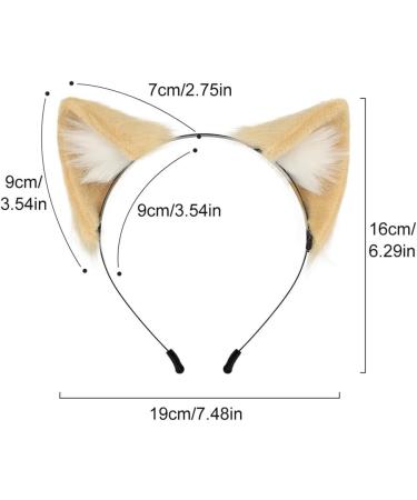 Cat Ear Fox Headband Hairband Fancy Dress Hair Clip Hair Hoop Hairband Animal Ears Cosplay Party Costume Ears Headwear Brown-white - Buy Online on GoSupps.com