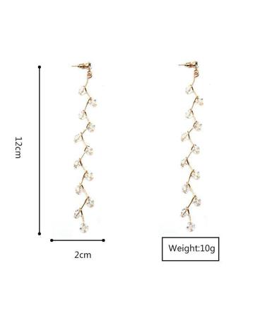 Boho Rhinestone Leaf Earrings | Gold Crystal Drop & Long Chain Tassel Jewelry for Women & Girls - Perfect Gifts - Buy Online on GoSupps.com