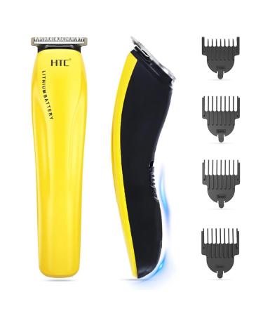 HTC Hair Clippers for Men All-in-One Electric Razor and Beard Trimmer Cordless Quick Charging User-Friendly(Yellow)
