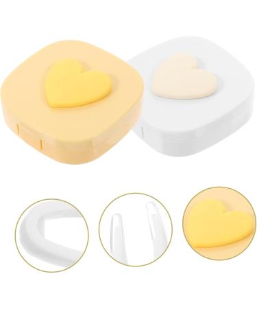 Homsfou Exquisite Contact Lens Holder Case with Makeup Mirror | 7.00x6.80x2.50cm - Ideal for Cosmetic Lenses Sorted Colors & Perfect Travel Accessory - Buy Online on GoSupps.com
