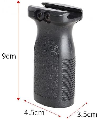 Janwien Vertical Handle | Ergonomic Angled Water Bomb Accessories for 20mm Picatinny Rail - Black Nylon AFG1 Handle - Buy Online on GoSupps.com