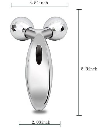 3D Y-Shape Face Body Roller Massager for Firming Beauty - Silver - Buy Online on GoSupps.com