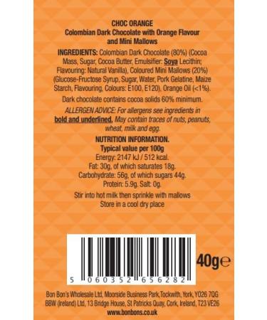 Bon Bon's Gourmet Orange Hot Chocolate Spoon 40g - Deliciously Decadent Treat - Buy Online on GoSupps.com
