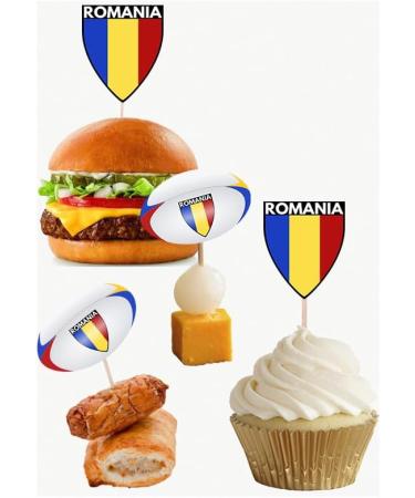 Romania Flag Rugby Ball Food & Cupcake Picks Toppers Party Decorations (14 Pack) - Buy Online on GoSupps.com