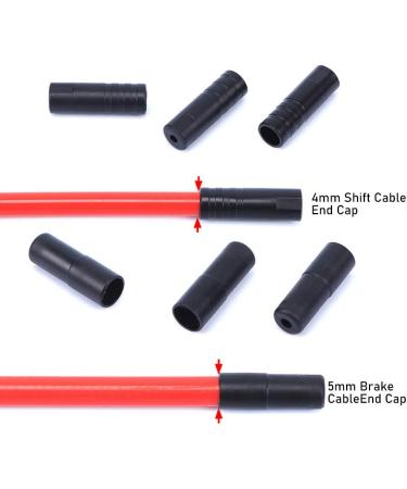 200pcs Bicycle Brake Cable End Cap Set for MTB Road Bike Shift Brake - Black (4mm + 5mm) - Buy Online on GoSupps.com