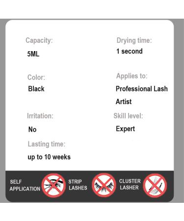 Extra Strong Eyelash Extension Glue - 1S Drying Time 10 Weeks Retention Maximum Bonding Power - Professional Use Only (5ml - Buy Online on GoSupps.com