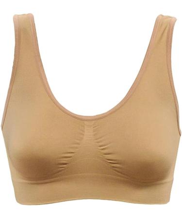 Genie Bra Dream Seamless Pullover with Adjustable Lift-Padded Nude-Small (Bust 31-35) - Buy Online on GoSupps.com