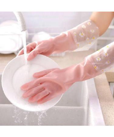 ecaqlin 3 Pairs Dishwashing Cleaning Gloves Reusable Rubber Gloves Non-Slip Laundry Kitchen Gardening Household Gloves 42CM - Buy Online on GoSupps.com