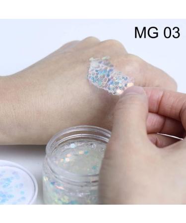 White Body Glitter Gel | Holographic Face Glitter Makeup | Chunky Glitter Peel Off Formula - Buy Online on GoSupps.com