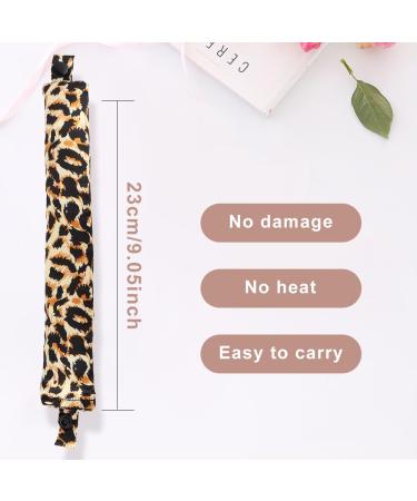 Heatless Curling Set - 2 Pieces Silk Curlers for Short & Long Hair DIY Night Curls in Leopard Pattern - Buy Online on GoSupps.com