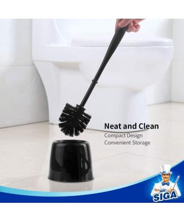 MR.SIGA Toilet Brush with Holder - Pack of 3, Black - Buy Online on GoSupps.com
