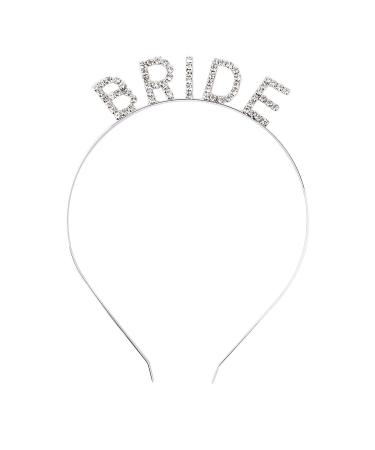 Bride Headband Rhinestone Bride Headband Bachelorette Party Headband Sparkling Crystal Elegant Bridal Crown Headband Bride Headpiece Hair Accessories for Bridal Shower Bachelorette Party Wedding