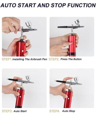 32PSI Airbrush Kit Cordless Airbrush Compressor Rechargeable Mini Airbrush for Model Painting Tattoo Makeup Barber Shop Nail - Buy Online on GoSupps.com