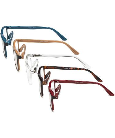 Buy Eyekeper 5 Pairs Classic Rectangular Reading Glasses for Men & Women - Spring Hinges +2.25 Magnification | Stylish & Comfortable Mix - Buy Online on GoSupps.com