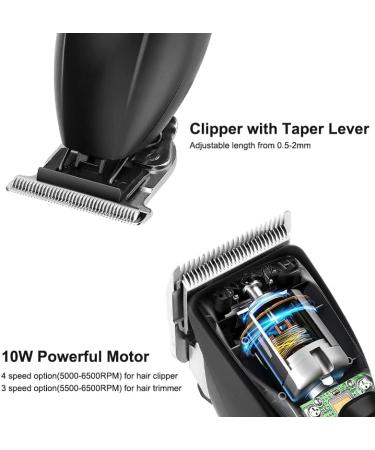 Hayer Cordless Rechargeable Hair Clippers for Men - All-in-One Premium Hair Kit & Beard Trimmer | Barber Accessories & Styling Tools for Perfect Hair Cutting - Buy Online on GoSupps.com