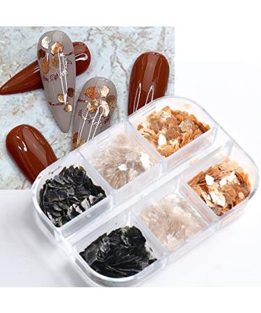 Buy Irregular Mica Flakes Nail Glitter Sequins | Marble Nail Sticker for DIY Manicure - International Shipping Available - Buy Online on GoSupps.com