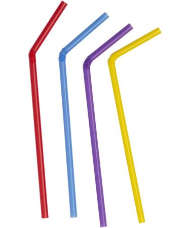 500 Count 7.75 Flexible Disposable Plastic Drinking Straws - Assorted Colors - Buy Online on GoSupps.com