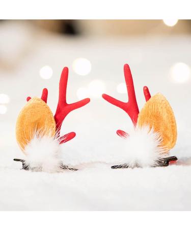 Christmas Hair Accessories 2 Pairs Christmas Hair Clips Reindeer Antlers Ears Hair Accessories Bells Headdress Hairpins Decorative for Women Girls Christmas Party Headpiece. - Buy Online on GoSupps.com