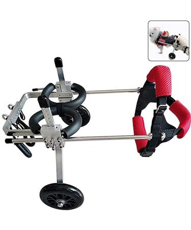 Dog Wheelchair Two Wheels Adjustable Pet Wheelchair Light Weight Easy Assemble Dog Cart Hind Legs Rehabilitation for Small Dog Puppy Cat- Wheelchair for Back Legs X-Small