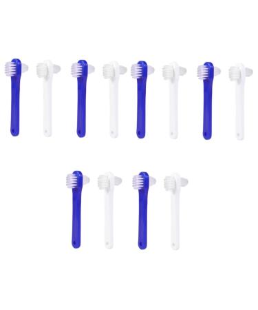ABOOFAN 12 Pcs Denture Cleaning Brush Double Sided Toothbrush Denture Brush False Toothbrush Detergent Small