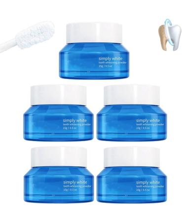 Teeth Whitening Powder Natural Teeth Whitening Powder Instant Whitening and Stain Removal No Sensitivity - Enamel-Safe Toothpaste Whitening Powder(5pcs)