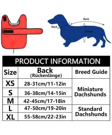 Buy Geyecete Adjustable Waterproof Dog Raincoat for Dachshunds | Reflective Straps & Velcro Fastener | XS Red (Back Length: 28-31cm) - Perfect for Miniature Dackels - Buy Online on GoSupps.com