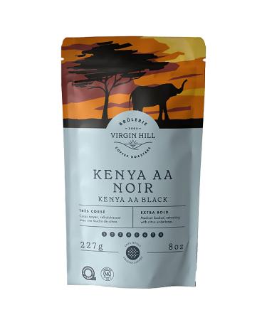 Virgin Hill Coffee - Kenya Black AA - Extra Bold Intensity & Extra Dark Roast - Half Pound of High-Grade Ground Coffee - 8oz / 227 grams Ground 8 oz. / 227 grams