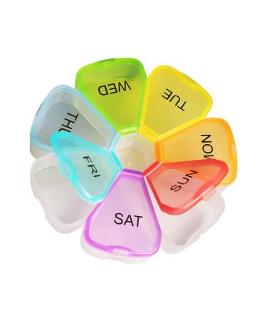 Weekly Pill Organizer 7 Day Large Daily Pill Cases Pill Box Pill Holder Pill Dispenser Travel Pill Organizer for Vitamins Fish Oils Supplements Colorful
