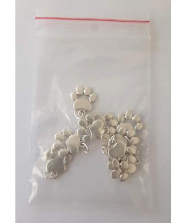 Paw Trailer Dog & Cat Charms - Gold/Silver Plated 10-Paw Supporters for DIY Jewelry Accessories & Decorations | H 1.6 cm - Buy Online on GoSupps.com
