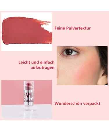 Blush Stick - Long-lasting Waterproof Face Highlighting Cream for Cheeks Eyes & Lips | Natural Smooth Blossom 04# - Buy Online on GoSupps.com