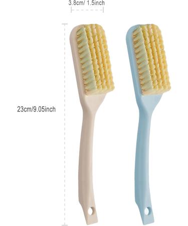 Shoe Washing Brush 2PCS Long Handle Shoe Brush Plastic Shoe Brush Multi-Function Cleaning Brush for Cleaning Shoes for Boots Shoes Clothes Yellow+Blue - Buy Online on GoSupps.com