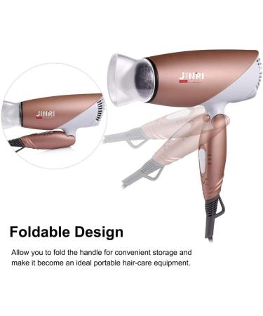 Foldable Travel Hair Dryer - Dual Voltage Lightweight Ionic Blow Dryer (Gold) for International Use - Buy Online on GoSupps.com