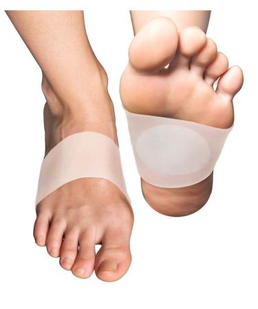Gel Arch Support Pad  Soft Silicone Clear Reusable Arch Brace Sleeves Socks with Padded Cushions  for Women Men Flat Foot Pain Relief Plantar Fasciitis Sore Foot Pain Support Cushioned and Heel Spurs