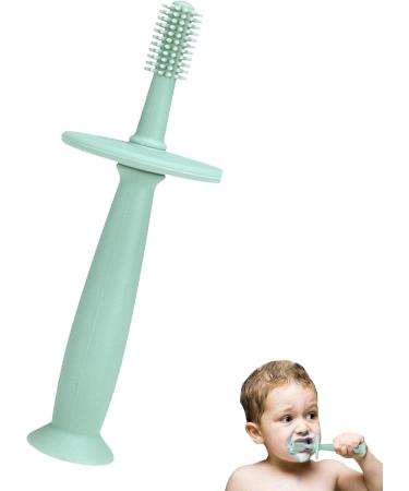 Infant Silicone Toothbrush - 360 Training Toothbrushes with Suction Base - Soft Food Grade Silicone Gum Massagers Teething Toys for 6-12 Months Newborn Infant N Green - Buy Online on GoSupps.com