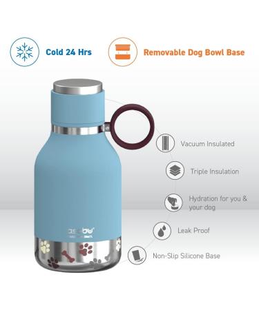 Asobu Pet Dog Bowl & Insulated Stainless Steel Water Bottle for Travel - 1L Blue | Perfect Pet Travel Gear - Buy Online on GoSupps.com
