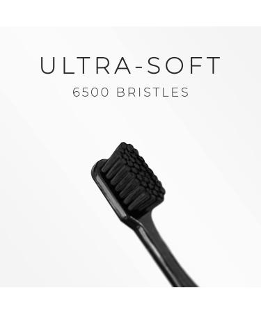 Habit Ultra-Soft Toothbrush with 6500 Bristles and Travel Cover - Gentle Cleaning with Ergonomic Head - 3 Pack Black - Buy Online on GoSupps.com