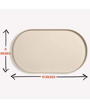 DogBuddy Waterproof Silicone Dog Food Mat - Non-Slip Pet Feeding Mat for Bowls - 19x11 Inch, White Sand - Buy Online on GoSupps.com