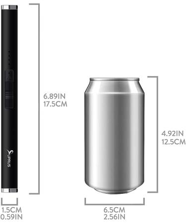 SUPRUS USB Type C Rechargeable Lighter with Upgraded LED Battery Display Safety Switch Flameless Plasma Windproof for Candle Cooking BBQs Fireworks Electric Black - Buy Online on GoSupps.com