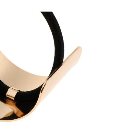 Inzopo Women's Gold Hair Ponytail Ring Cover - Metal Cuff Wrap Holder Headband Elastic Style - Buy Online on GoSupps.com