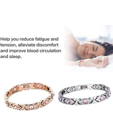 ZSSM Lymph Drainage Magnetic Bracelet 2PCS Magnetic Lymph Detox Bracelet Weight Loss Anti Swelling Therapy Bracelets (Gold) - Buy Online on GoSupps.com