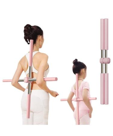 Posture Corrector for Women,Yoga Stick for Shoulder Neck Humpback Corrector Stick Back Straightener Support Stretching Tool Spine Posture Correction Sticks Straight Back Brace for Men Kids(Pink)