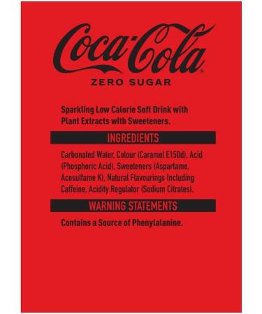 Coca-Cola Zero Sugar 6 Pack - 1.63 Kg | 250ml Cans | Sugar-Free Cola - Buy Online on GoSupps.com