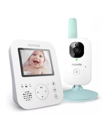 nannio Hero 2.7" Video Audio Baby Monitor Camera with Video-Audio-VOX Power Saving Mode 1000ft Long Range Auto Night Vision 2-Way Talk and Lullabies, Non-WiFi Needed, Dark Green