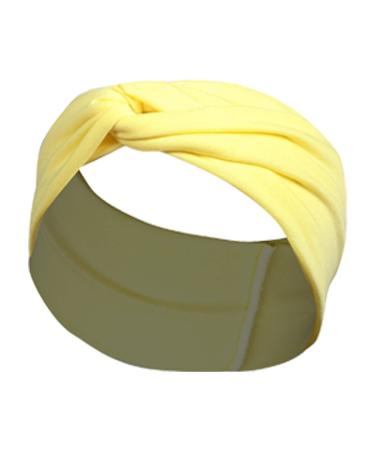 Aunye women's headband-elastic cotton wide hair tires hair ripe sport yoga hair bands adjustable wide hair mature workout head bands for girls women (yellow)