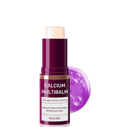1PCS Calcium Multi Balm Collagen Moisturing Stick Wrinkle Core Stick Anti-aging Hydrating Firming Skin Suitable for eyes Neck Face Purple-1PCS