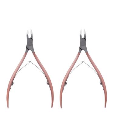 Balawin 2X Nail Tweezer Cutter Nipper Clipper Remover Manicure Art Grooming Tool Nail Pliers Pink