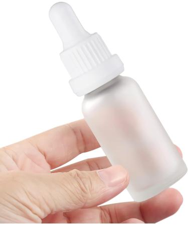 Zeoabsy 6-Pack 10ml Frosted Clear Glass Pipette Bottles - Ideal for Essential Oils & Aromatherapy - Empty Drip Bottles with White Locking Rings - Buy Online on GoSupps.com