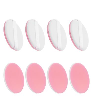 Sibba 8 pieces sponge air cushion powder quack make -up sponge round powder puff with loop tape handle loose powder makeup applicator pad facial color set face body unisex foam sponges pink