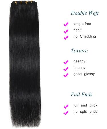 Clip in Hair Extensions Real Human Hair 8 Pieces Straight Real Remy Human Hair Full Head Human Hair Extensions Clip in Double Weft Real Remy Hair (18 Inch 1B Natural Black) 18 Inch #1B Natural Black - Buy Online on GoSupps.com